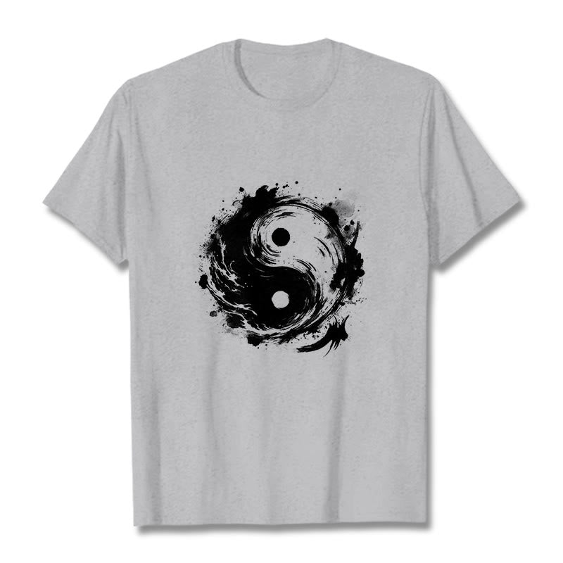 Buddha Stones Tinte Yin Yang Muster Balance Design T T-shirt - Hellgrau - 2XL - image 20