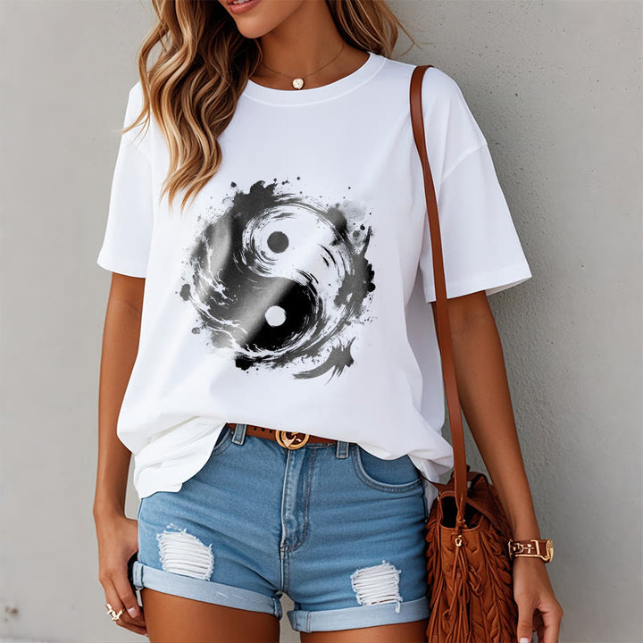 Buddha Stones Tinte Yin Yang Muster Balance Design T T-shirt - image 8