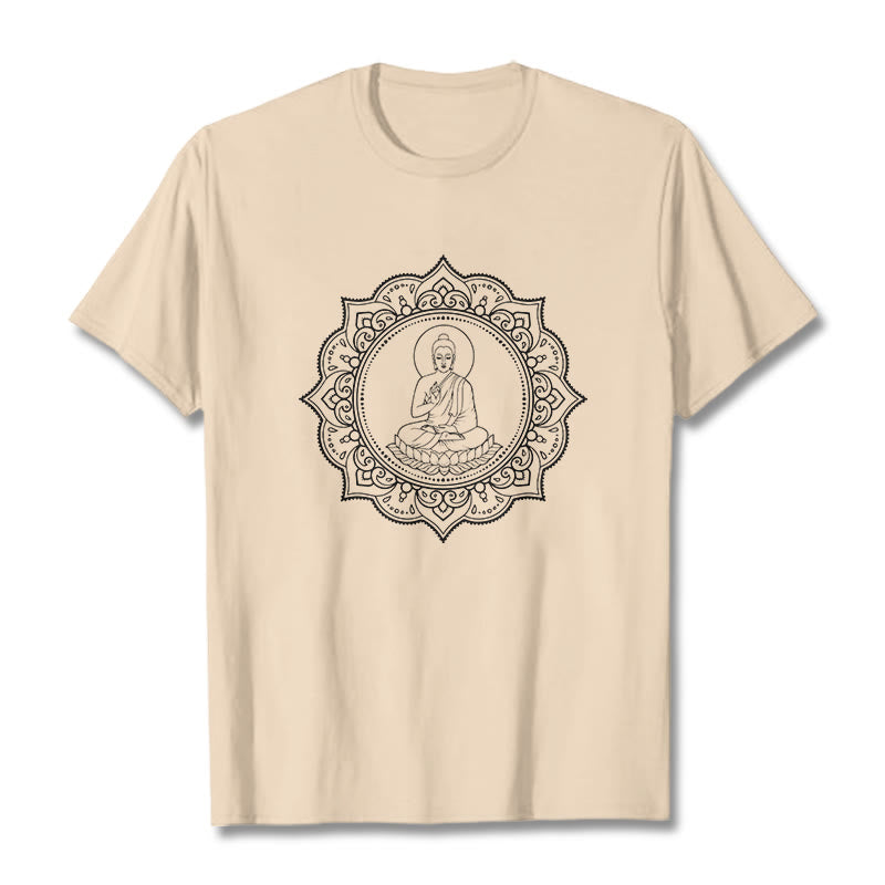 Buddha Stones Buddha Meditieren In Lotus Position Muster T T-shirt - Bisque - 2XL - image 11