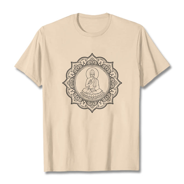 Buddha Stones Buddha Meditieren In Lotus Position Muster T T-shirt - Bisque - 2XL - image 11