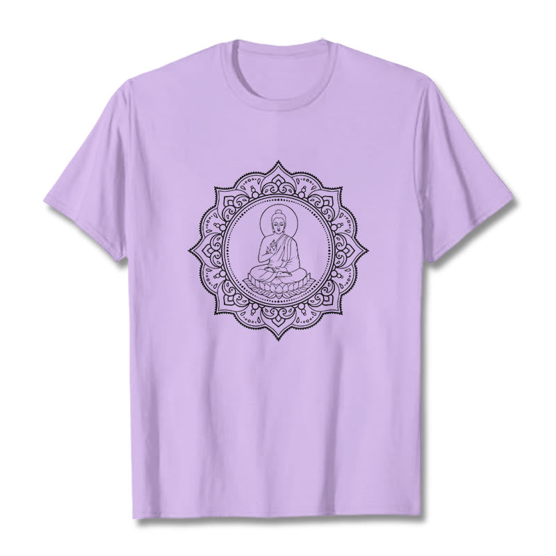 Buddha Stones Buddha Meditieren In Lotus Position Muster T T-shirt - Pflaume - 2XL - image 17