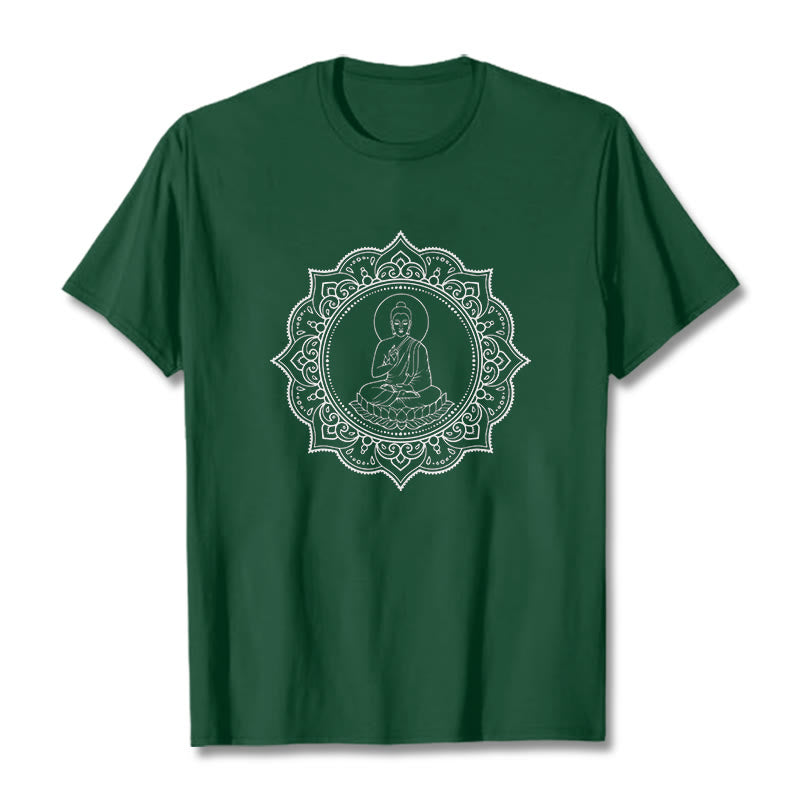 Buddha Stones Buddha Meditieren In Lotus Position Muster T T-shirt - WaldGrün - 2XL - image 1