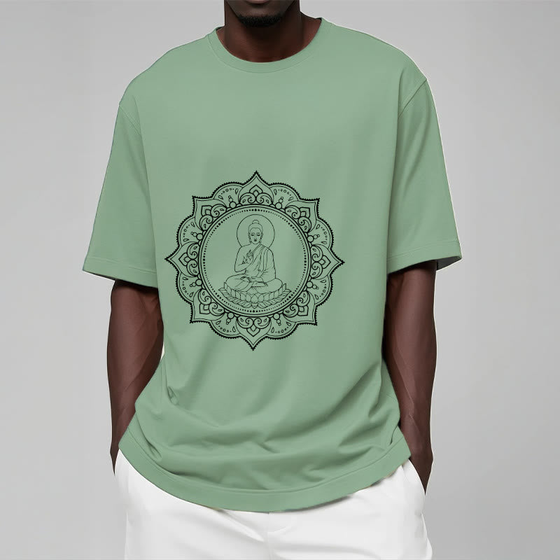 Buddha Stones Buddha Meditieren In Lotus Position Muster T T-shirt - image 16