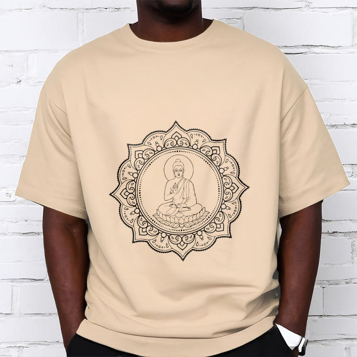 Buddha Stones Buddha Meditieren In Lotus Position Muster T T-shirt - image 12
