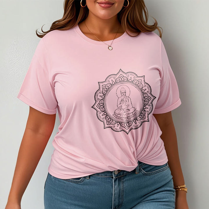 Buddha Stones Buddha Meditieren In Lotus Position Muster T T-shirt - image 14