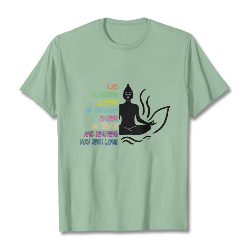 Buddha Stones Buddha Lotus Blume Meditation Design T T-shirt - Blassgrün - 灰色 - image 15