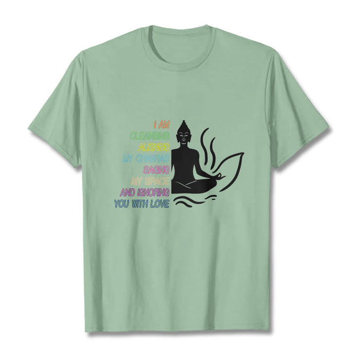 Buddha Stones Buddha Lotus Blume Meditation Design T T-shirt - Blassgrün - 灰色 - image 15