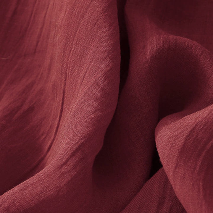 Kurzärmliges Midikleid aus Baumwolle mit Buddha Stones -Stickerei in Volltonfarbe - image 22