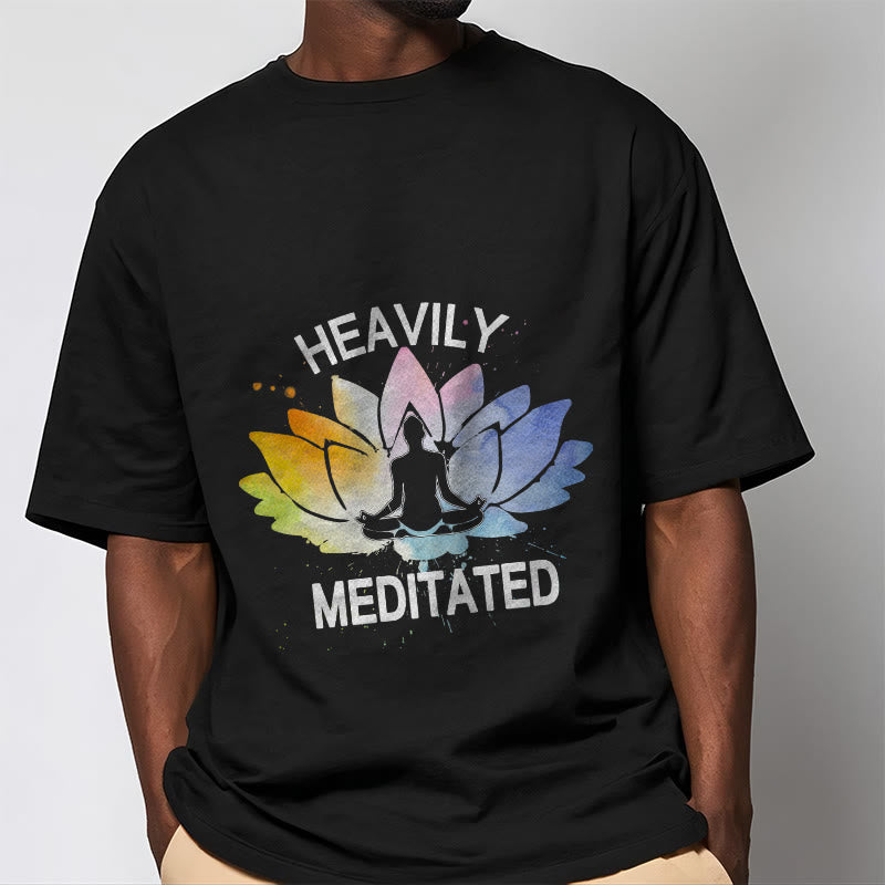 Buddha Stones Bunte Lotus Blume Meditation Figur Muster Baumwolle T-shirt - image 2