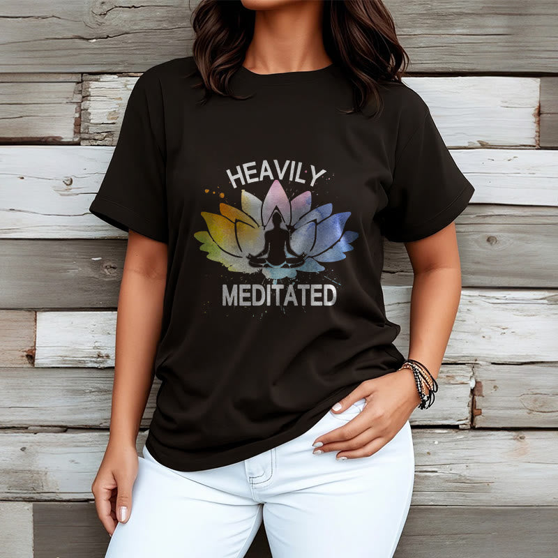 Buddha Stones Bunte Lotus Blume Meditation Figur Muster Baumwolle T-shirt - image 4
