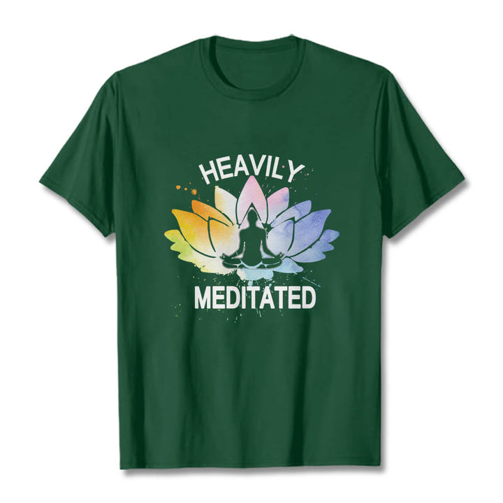 Buddha Stones Bunte Lotus Blume Meditation Figur Muster Baumwolle T-shirt - WaldGrün - 2XL - image 11
