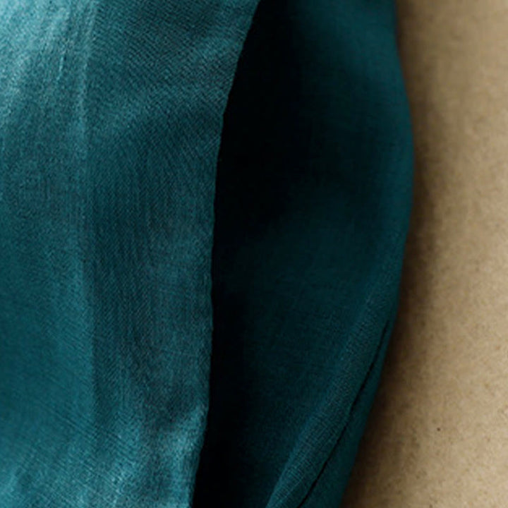 Buddha Stones Damenhose mit weitem Bein und Kordelzug aus Baumwolle im schlichten Design mit Taschen - image 4