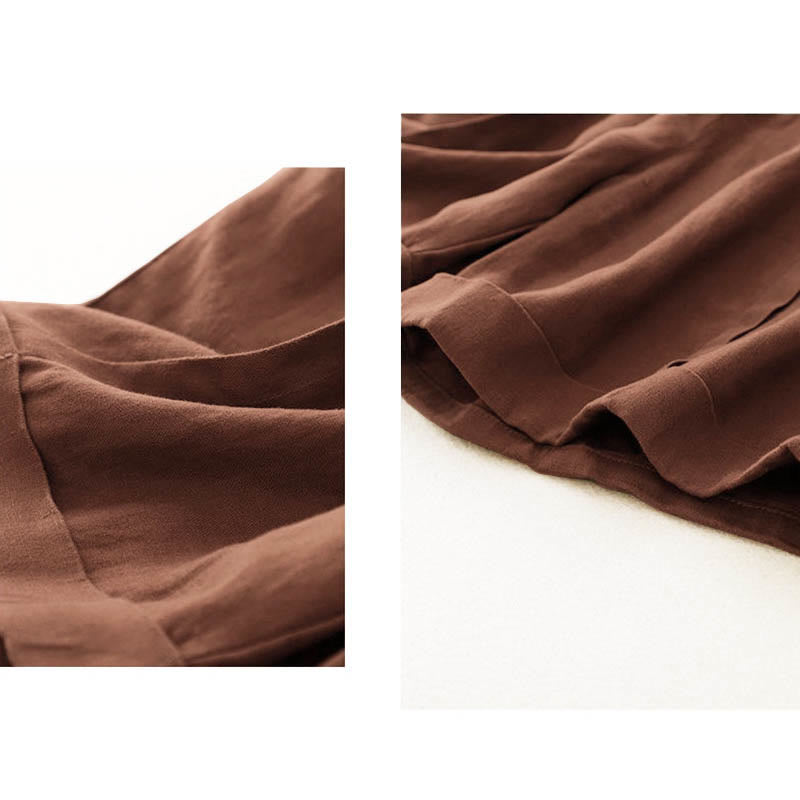 Buddha Stones Lässige, einfarbige Baumwoll-Shorts für Damen mit Taschen - image 19