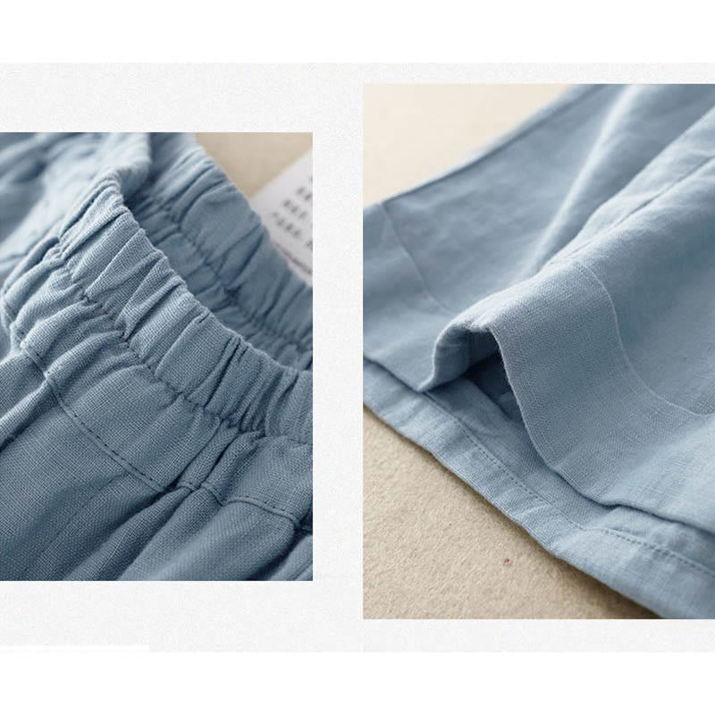 Buddha Stones Lässige, einfarbige Baumwoll-Shorts für Damen mit Taschen - image 24