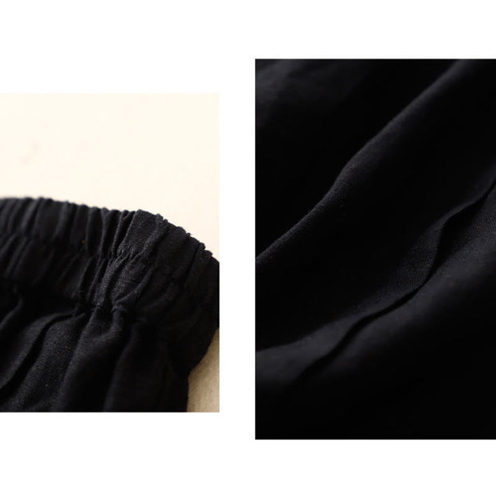 Buddha Stones Lässige, einfarbige Baumwoll-Shorts für Damen mit Taschen - image 27