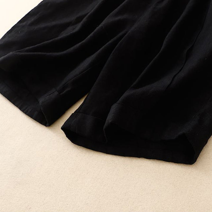 Buddha Stones Lässige, einfarbige Baumwoll-Shorts für Damen mit Taschen - image 28