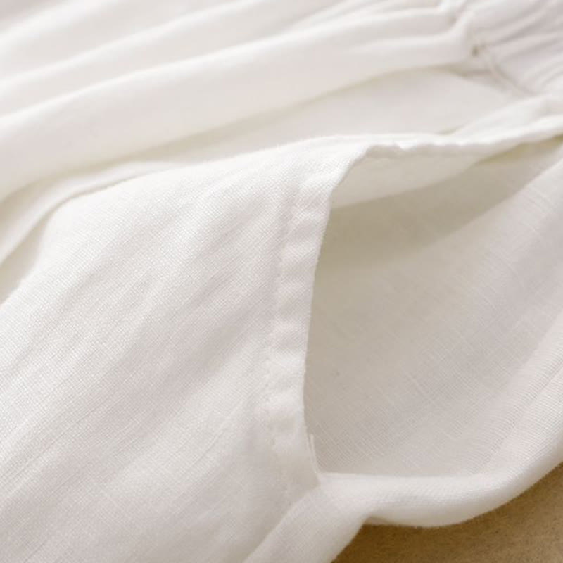 Buddha Stones Lässige, einfarbige Baumwoll-Shorts für Damen mit Taschen - image 32