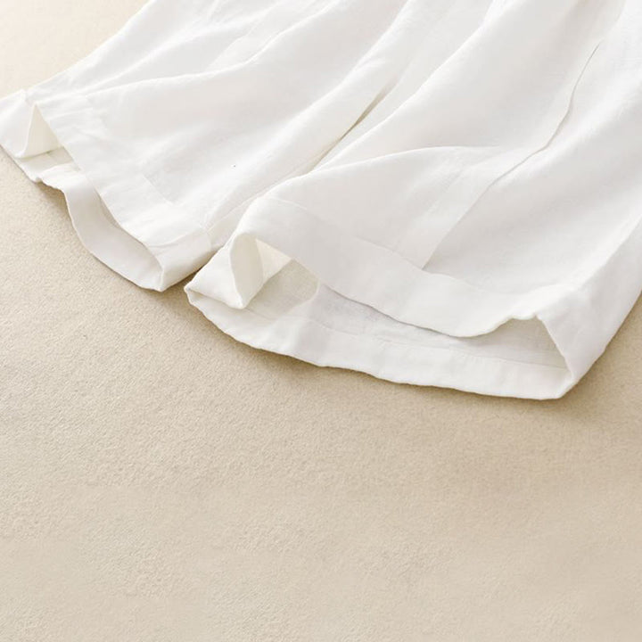 Buddha Stones Lässige, einfarbige Baumwoll-Shorts für Damen mit Taschen - image 34