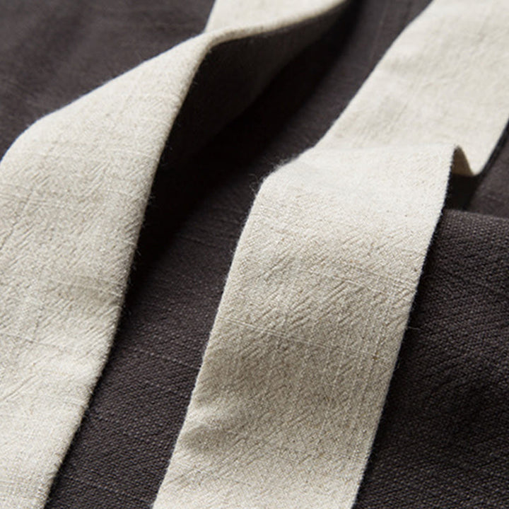 Buddha Stones Winter Einfarbig Langarm Offene Front Jacke männer Baumwolle Kimono - image 7