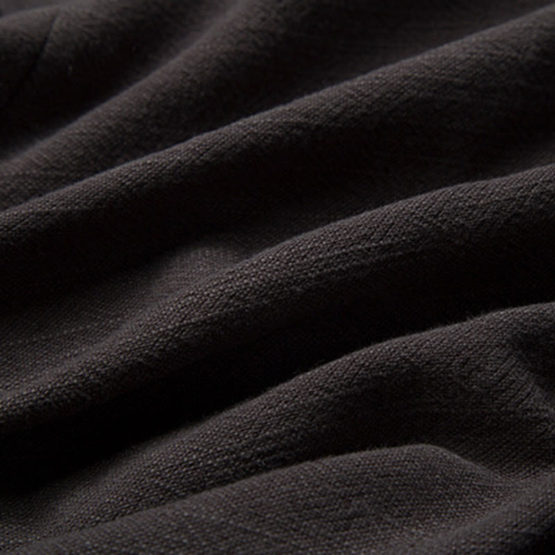 Buddha Stones Winter Einfarbig Langarm Offene Front Jacke männer Baumwolle Kimono - image 9