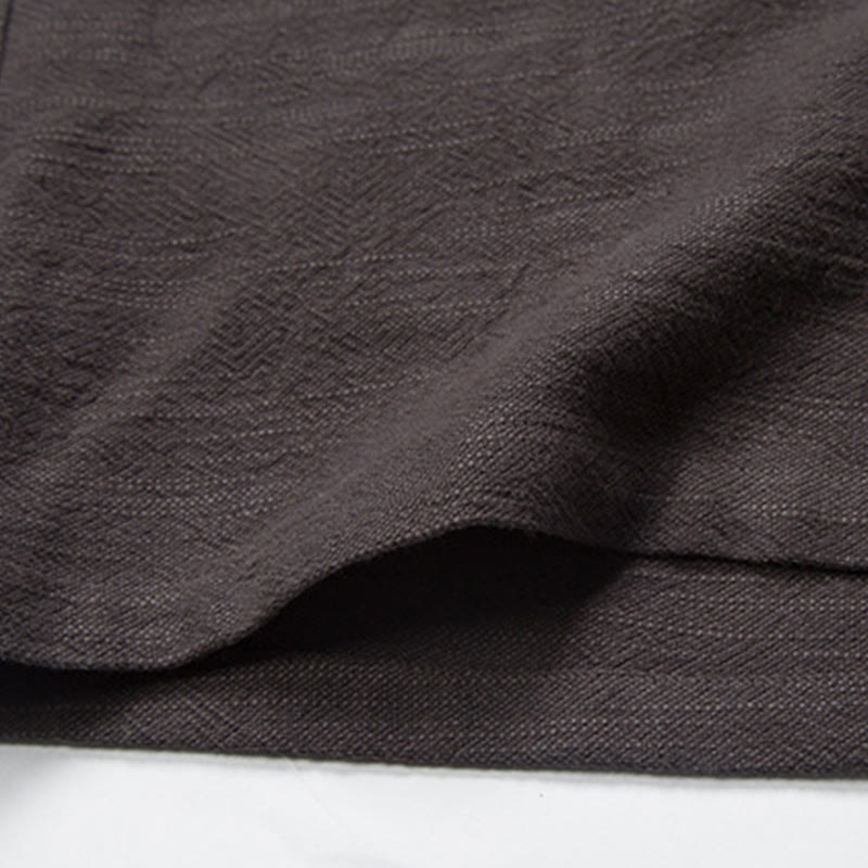 Buddha Stones Winter Einfarbig Langarm Offene Front Jacke männer Baumwolle Kimono - image 10