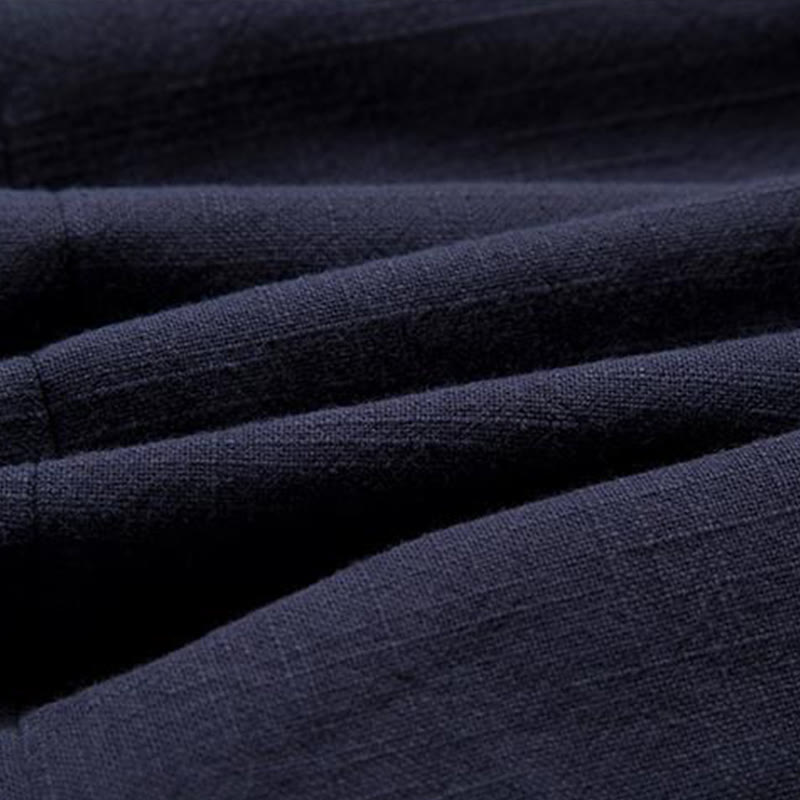 Buddha Stones Chinesische Froschknöpfe Langarm-Design Offene Frontjacke Herren-Kimono aus Baumwolle und Leinen - image 12