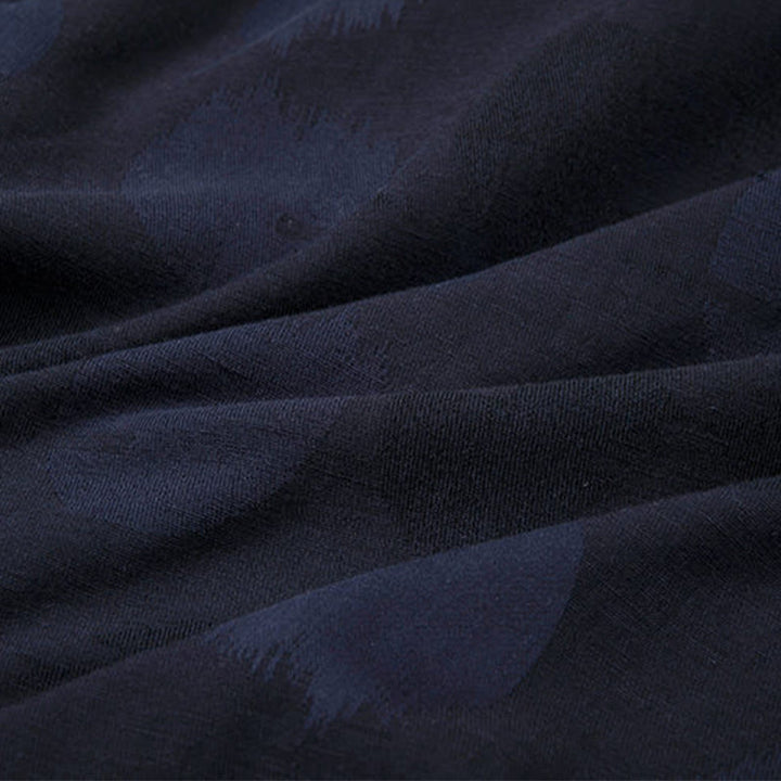 Buddha Stones Jacquard Button Herren Langarm-Jacke aus Baumwolle und Leinen mit Fleecefutter - image 4