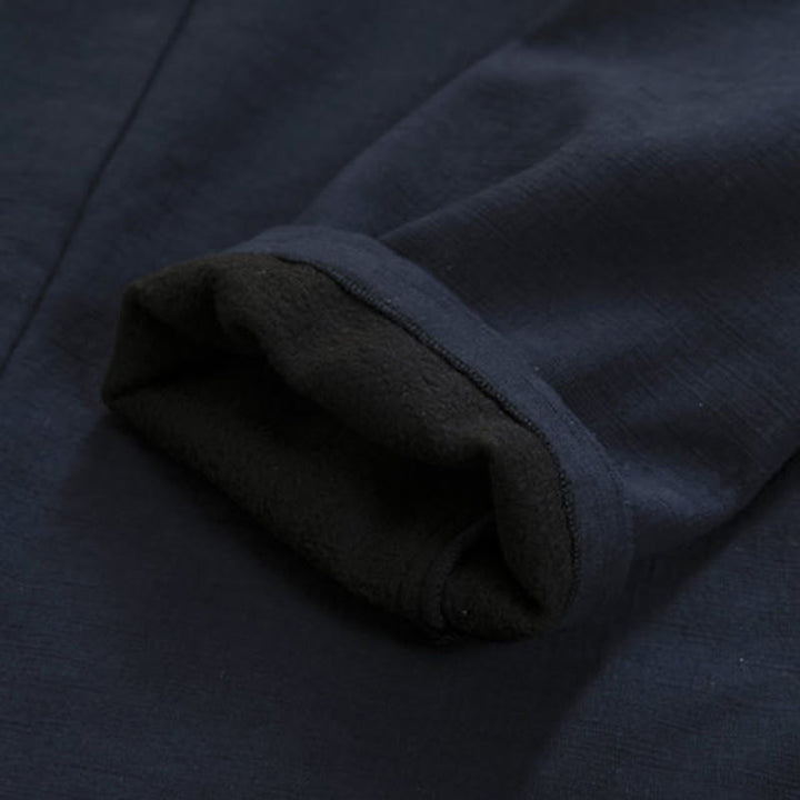 Buddha Stones Herren-Kimono mit langen Ärmeln und Froschknopf, vorne offen, Fleece-gefüttert, Baumwoll-Leinen - image 6