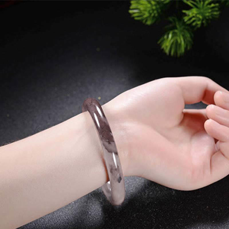 Buddha Stones Reichtumsarmband aus lila goldener Seide und Jade - image 3