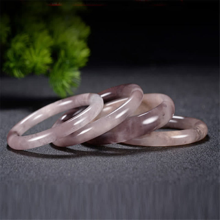 Buddha Stones Reichtumsarmband aus lila goldener Seide und Jade - image 5