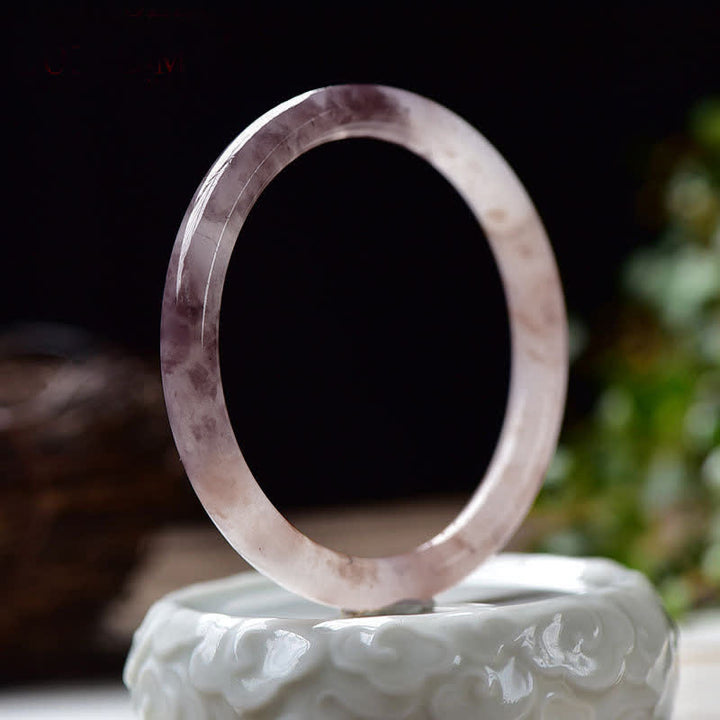 Buddha Stones Reichtumsarmband aus lila goldener Seide und Jade - image 2