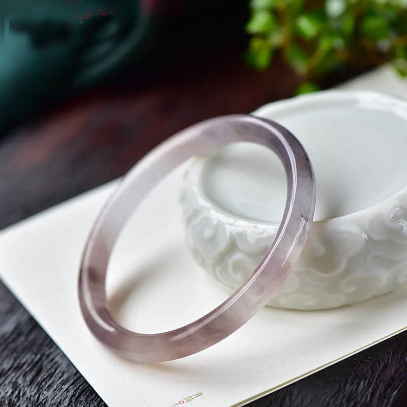 Buddha Stones Reichtumsarmband aus lila goldener Seide und Jade - 62-64 mm - image 1