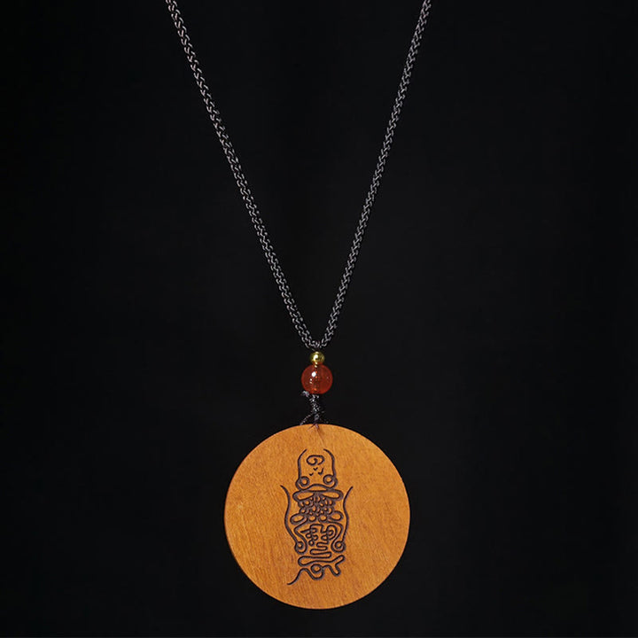 Buddha Stones, vom Blitz getroffen, Jujube-Holz, Yin Yang, Bagua, Glücks-Halskettenanhänger - image 11