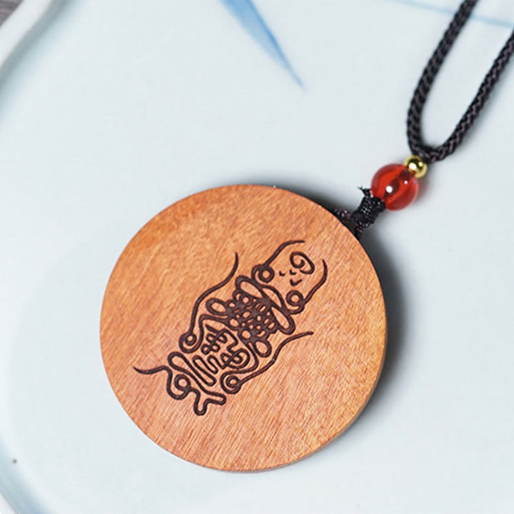 Buddha Stones, vom Blitz getroffen, Jujube-Holz, Yin Yang, Bagua, Glücks-Halskettenanhänger - image 13