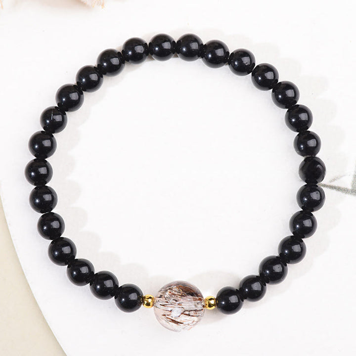 Buddha Stones Tigerauge Schwarzer Obsidian Courage Perlen Armband - image 8
