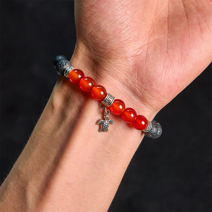 Buddha Stones Schwarze Lava-Bergkristallperlen Tiermuster Heilungsarmband - image 15