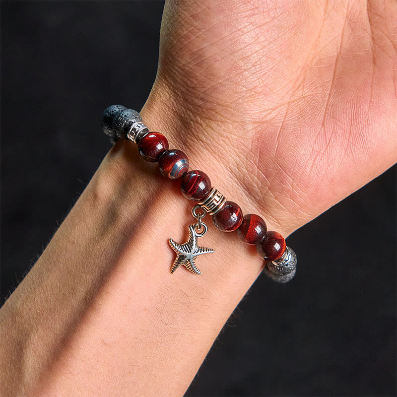 Buddha Stones Schwarze Lava-Bergkristallperlen Tiermuster Heilungsarmband - image 21