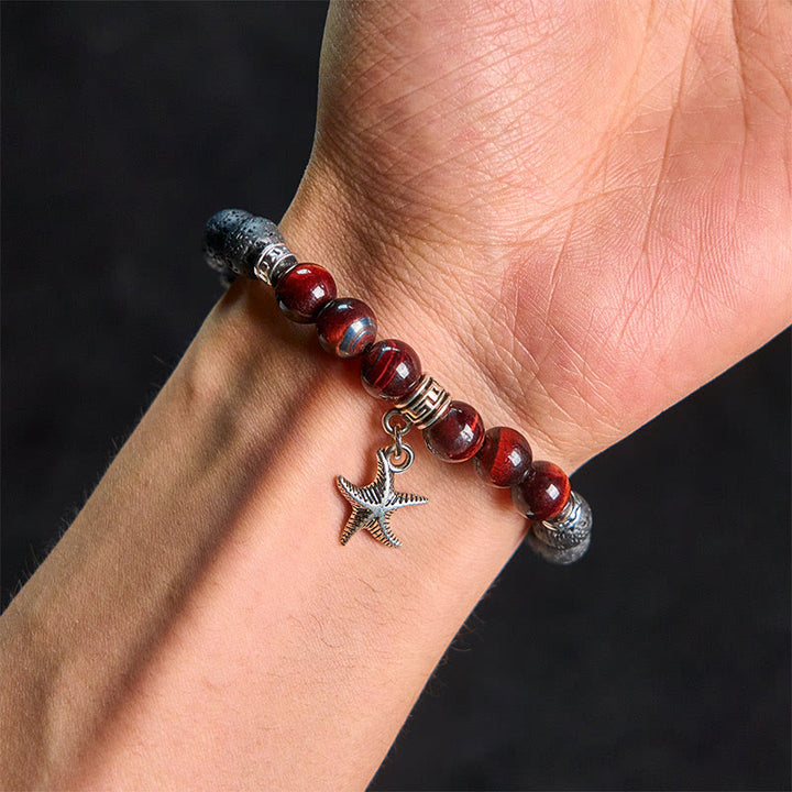 Buddha Stones Schwarze Lava-Bergkristallperlen Tiermuster Heilungsarmband - image 21