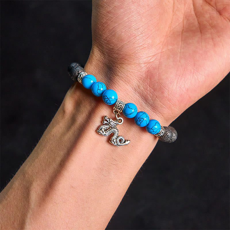 Buddha Stones Schwarze Lava-Bergkristallperlen Tiermuster Heilungsarmband - image 23