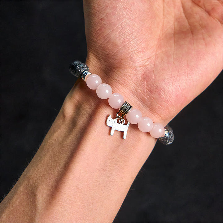 Buddha Stones Schwarze Lava-Bergkristallperlen Tiermuster Heilungsarmband - image 27