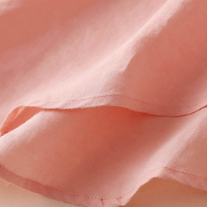 Buddha Stones Lässiges Damen-Shirt mit V-Ausschnitt und Dreiviertelärmeln, einfarbig, aus Baumwolle und Leinen - image 15