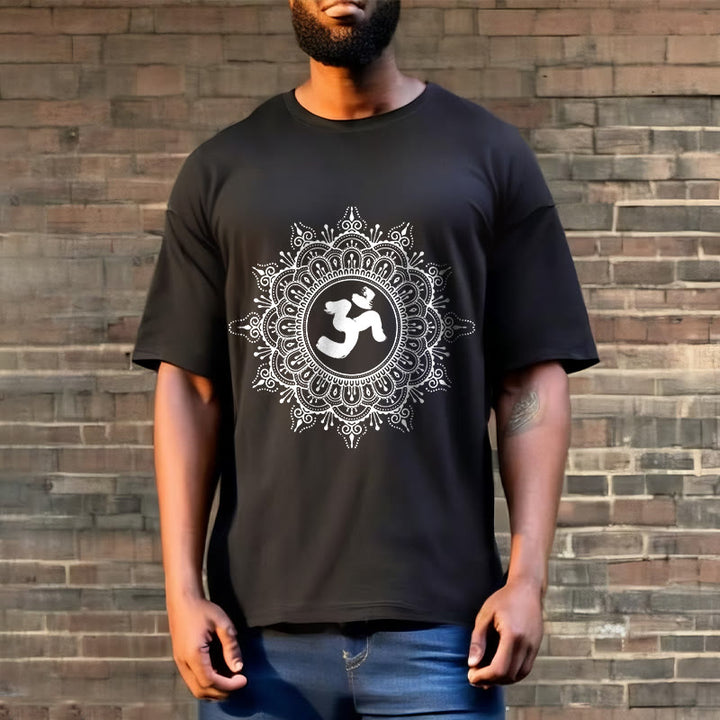 Buddha Stones Symmetrie Mandala Om Symbol Muster T-Shirt Baumwolle T-shirt - image 6