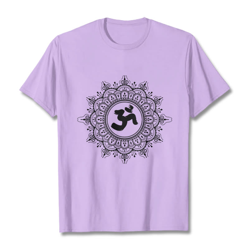 Buddha Stones Symmetrie Mandala Om Symbol Muster T-Shirt Baumwolle T-shirt - Pflaume - 2XL - image 17