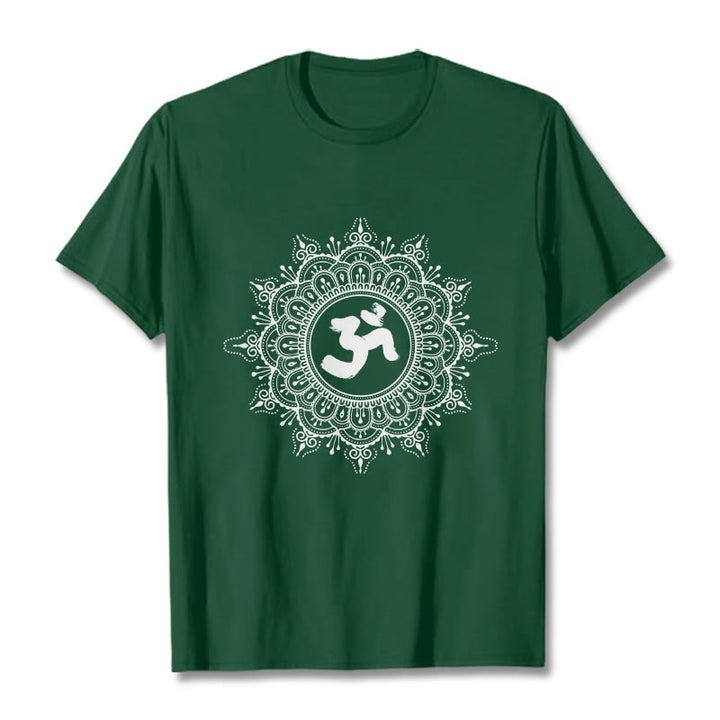 Buddha Stones Symmetrie Mandala Om Symbol Muster T-Shirt Baumwolle T-shirt - WaldGrün - 2XL - image 1