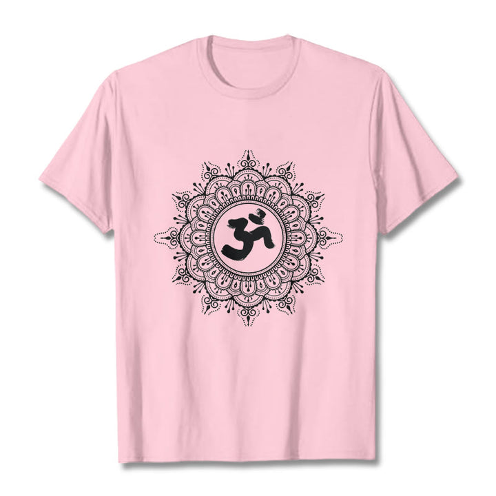 Buddha Stones Symmetrie Mandala Om Symbol Muster T-Shirt Baumwolle T-shirt - Hellrosa - 2XL - image 13