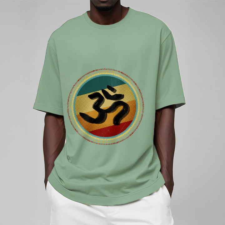 Buddha Stones, leuchtende Farben, einfaches kreisförmiges Mandala-Muster, Om-Symbol, T-Shirt aus Baumwolle - image 16
