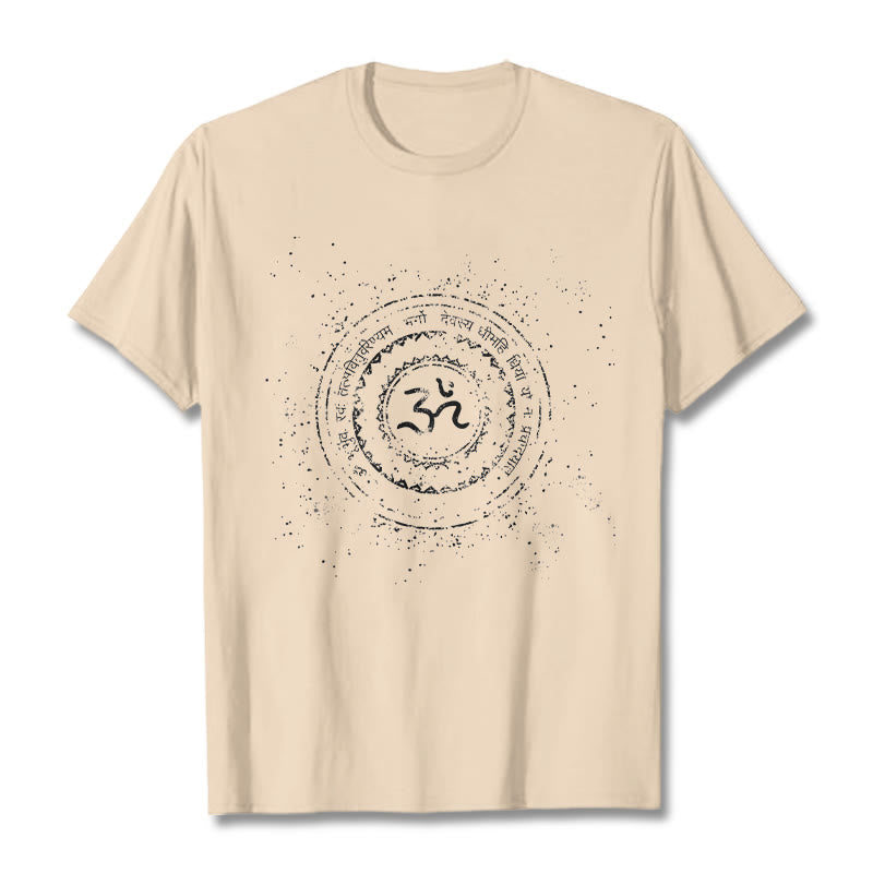 Buddha Stones Mandala Om Symbol Mantra Muster T-Shirt Baumwolle T-shirt - Bisque - 2XL - image 9