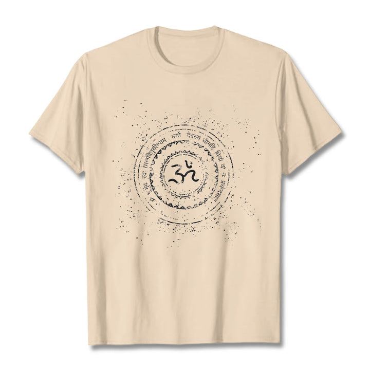 Buddha Stones Mandala Om Symbol Mantra Muster T-Shirt Baumwolle T-shirt - Bisque - 2XL - image 9