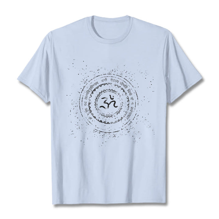 Buddha Stones Mandala Om Symbol Mantra Muster T-Shirt Baumwolle T-shirt - HellCyan - 2XL - image 19