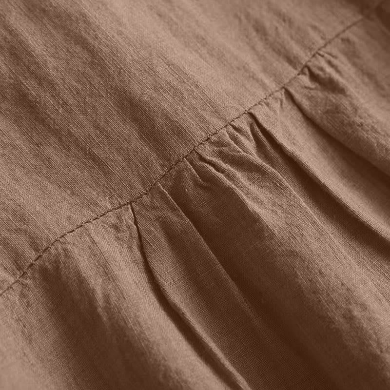 Buddha Stones Lässiges, schlichtes Damen-Hemd mit Rundhalsausschnitt und Dreiviertelärmeln - image 9